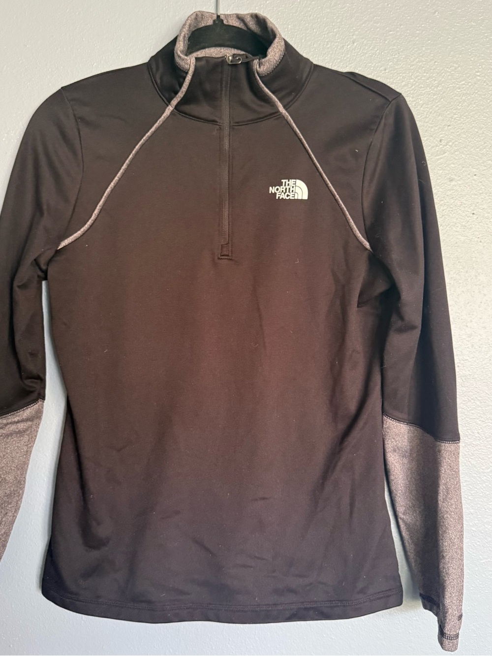 The North Face Black and Gray Half-Zip Pullover